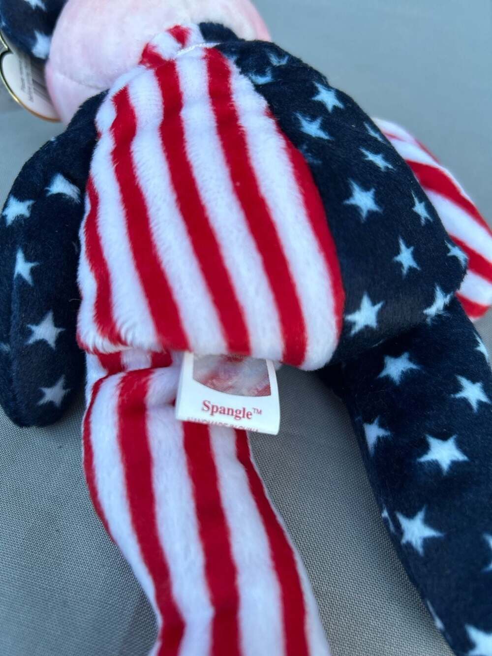 Ty Beanie Baby Spangle the Bear Pink Face 1999 Patriotic USA Plush - Picture 4 of 5